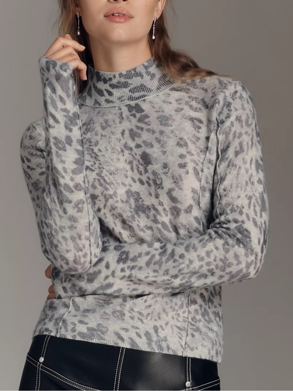 Anthropologie Pilcro Mock-Neck Cashmere Sweater